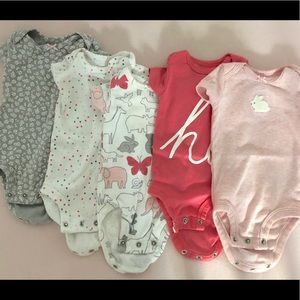 Newborn baby girl bodysuit onesie set